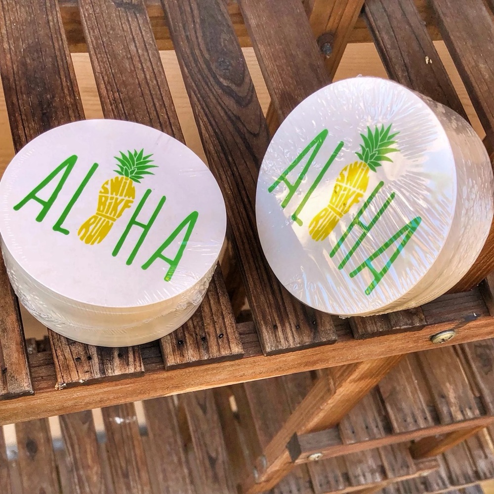 Aloha Pineapple Coasters - Green and Yellow